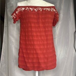 Source Unknown Red Off-Shoulder Blouse